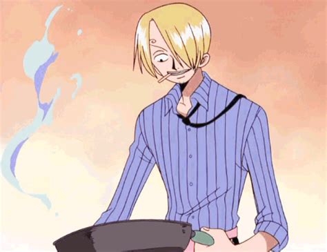 One of <b>Sanji's</b> earliest and most iconic fights was his battle against Gin, Don Krieg 's right-hand man. . Sanji cooking gif